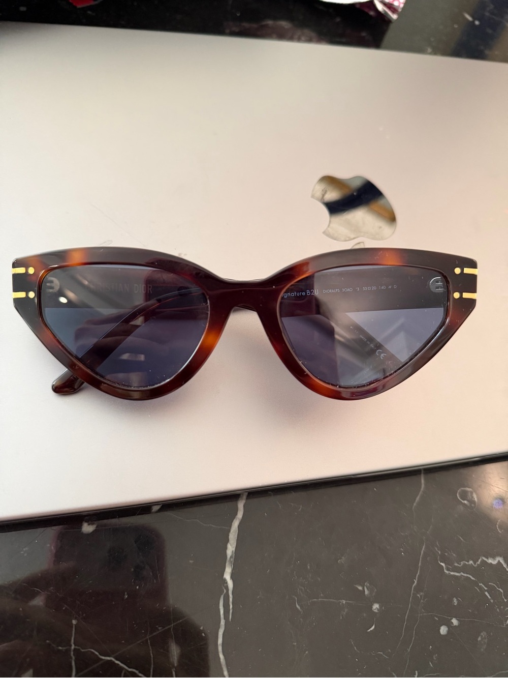 Women Tortoiseshell Sunglasses with Gold Logo Accents